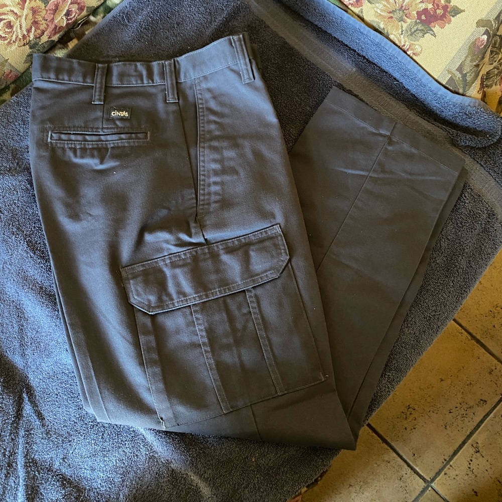 Cintas Men’s Blue Cargo Work Pants with side pockets Size 29 x 29